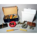 A quantity of fishing equipment to include, a Hardy 'Viscount 150' reel,