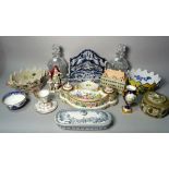 Ceramics, including; a Royal Worcester twin handled urn, 12cm high, a Schierholz cup and saucer,