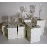 Waterford Crystal; modern, mostly boxed, including champagne flutes, port glasses,