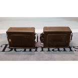 Militaria, two modern green painted metal ammunition boxes, 42cm wide x 20cm high, (2).