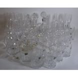 Glassware; a large quantity of modern cut glass drinking glasses, including Mikasa,