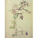 After Charles Rennie Mackintosh, A set of four reproduction prints of flower studies, Blackthorn,