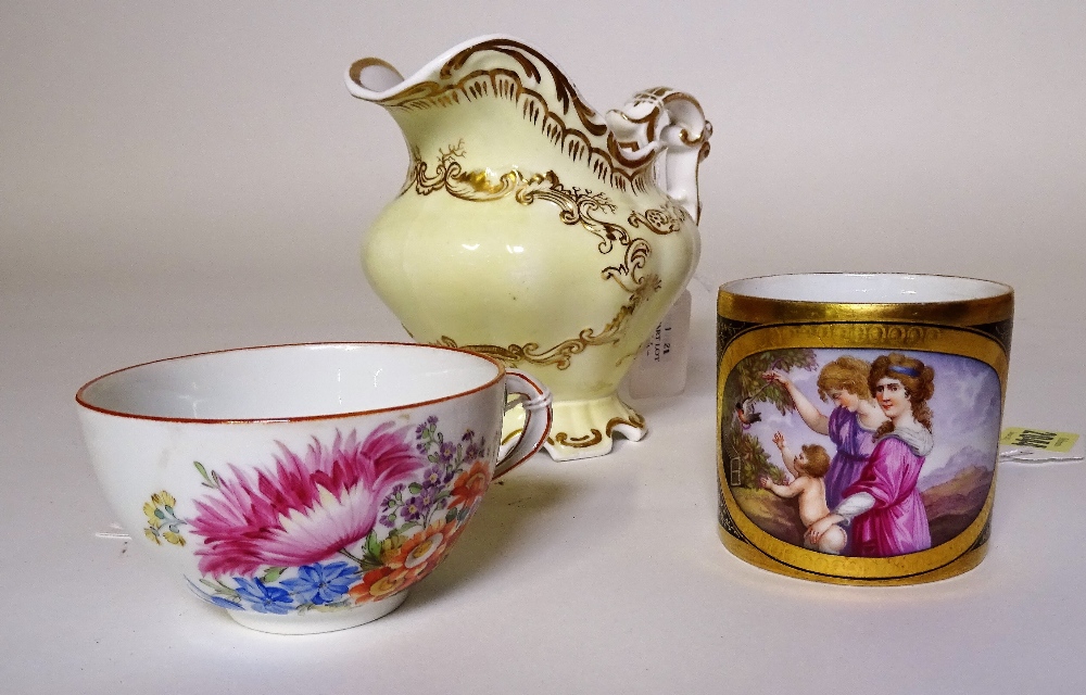 A Berlin porcelain cabinet cup painted with two women and a putto; a Meissen tea cup, - Image 4 of 17