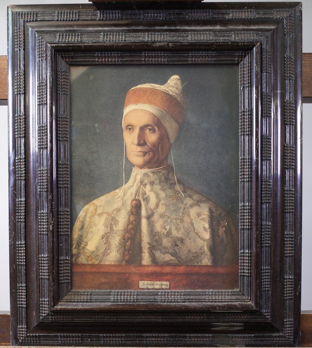 After Giovanni Bellini, Portrait of Doge Leonardo Loredan, reproduction print, 30 x 22cm, - Image 2 of 4