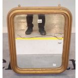 A Victorian gilt framed rectangular wall mirror, 60cm wide x 50cm high.