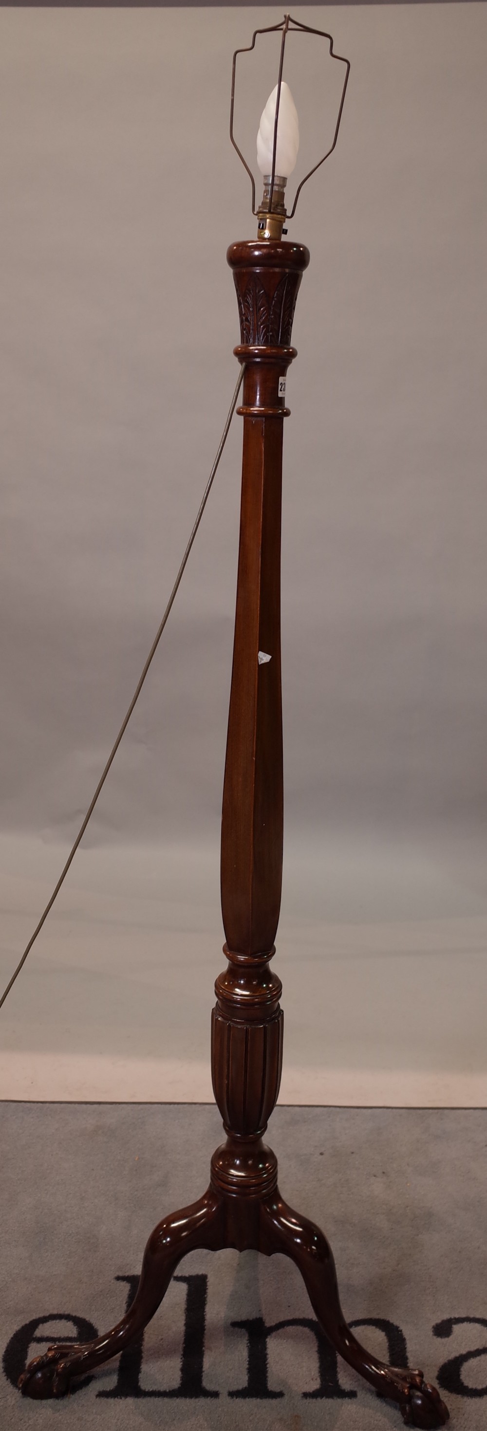 A Victorian style mahogany standard lamp, 140cm high. - Image 2 of 2