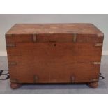 A 19th century camphor wood and brass bound trunk, 87cm wide x 57cm high.