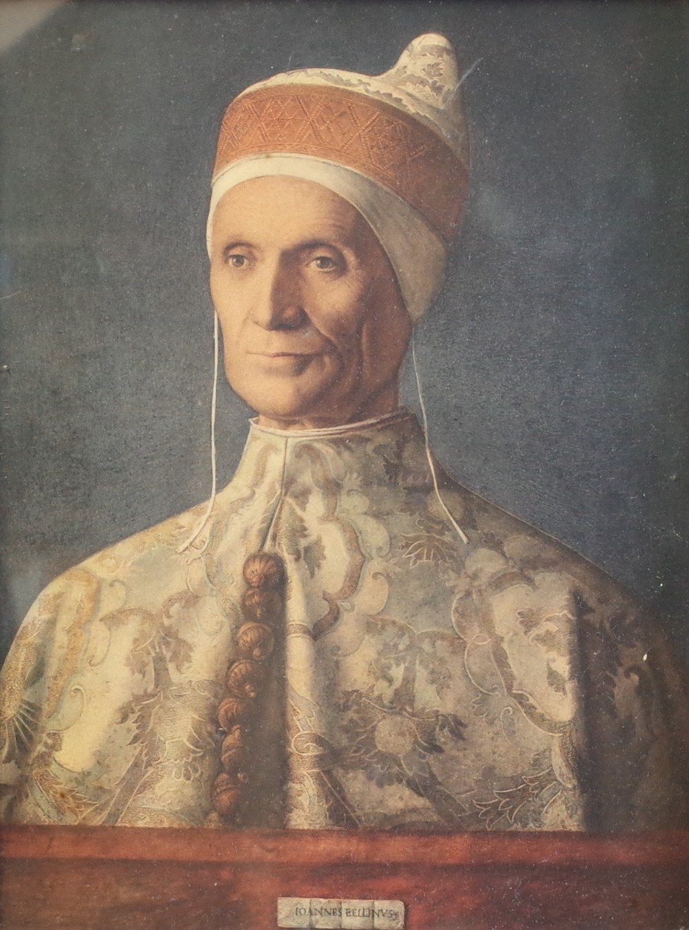 After Giovanni Bellini, Portrait of Doge Leonardo Loredan, reproduction print, 30 x 22cm,