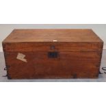 A 19th century camphor wood and brass bound trunk, 97cm wide x 43cm high.