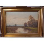 A Van Rudt (Dutch, early 20th Century), Landscape, oil on canvas, signed, 32 x 46.