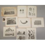 A folio of prints to include, after John Hood, A naval engagement near the Rock of Lisbon,