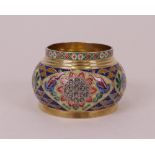 A enamelled and gilt bowl, probably a Polish copy of Russian work,