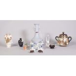 Modern Asian ceramics, including; a Satsuma vase, crackle glaze vase, Japanese square vase,
