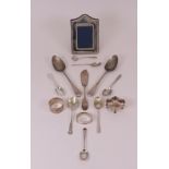 Silver and silver mounted wares, comprising; a pair of Old English pattern tablespoons, a...