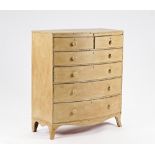 A Regency, later distressed painted chest with two short and four long graduated drawers with...