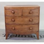 A 19th century mahogany bowfront chest of two short and two long drawers