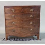 A late George III mahogany bowfront chest of two short and three long drawers
