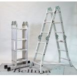 Two modern aluminium step ladders (2)