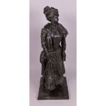 After Paul (Gabriel Jean P.) Moreau-Vauthier, a composite bronze figure of a lady, inscribed ...