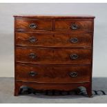 A 19th century mahogany bowfront chest of two short and three long graduated drawers