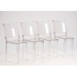 La Marie by Starck for Cartell, made in Italy, a set of four clear perspex ghost chairs, 39cm...