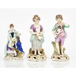 A pair of Stevenson & Hancock, Derby, figures of a shepherd and shepherdess, late 19th/early...