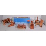 A large quantity of modern hardwood automaton toy figures