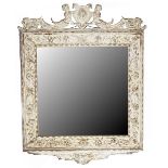 A 19th century North European white painted wall mirror.