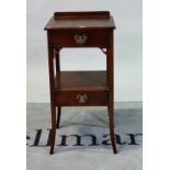 A George III style mahogany two-tier bedside table
