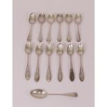 A group of silver teaspoons, (13)