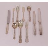 An American Sterling part table service, comprising; twelve teaspoons, thirty-four forks in...