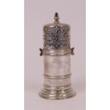 A Victorian silver sugar caster, in an early 18th century inspired design, London 1885, height...