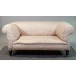 A 19th century upholstered Chesterfield type drop end sofa
