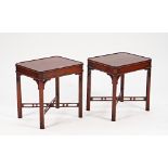 Bevan Funnell, a pair of mid-18th century single drawer mahogany canted rectangular occasional...
