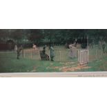 After Sir John Lavery, The Tennis Party, reproduction print 12.5cm x 28.5cm