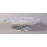 Royal Crown Derby, circa 1890, a ceramic lazy Susan with blue and white decoration depicting...