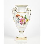 A Meissen two-handled ovoid vase, early 20th century, each side painted with a group of...