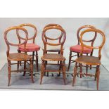 A set of six Victorian mahogany balloon-back dining chairs