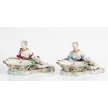 Two similar Meissen porcelain outside decorated sweetmeat dishes, late 19th century, each...