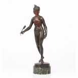 A French bronze sculpture of Diana the Huntress