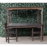 Garden furniture comprising two modern hardwood rectangular tables (4)