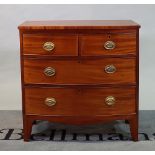 A 19th century mahogany bowfront chest of two short and two long graduated drawers