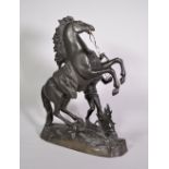 A modern French bronze figure of a Marly horse