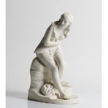 A Minton parian figure of Dorothea, circa 1850, after a model by John Bell, incised ermine...