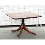 A George III mahogany rectangular extending dining table with later additional leaves, 108cm...