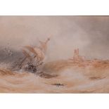 Joseph Newington Carter (British, 1835-1871) A ship in choppy waters, signed and dated 'J N...