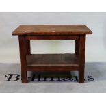 An early 20th century pitch pine rectangular side table