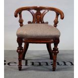 A Victorian mahogany tub back office chair