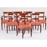 A set of eight William IV mahogany barback dining chairs (8).