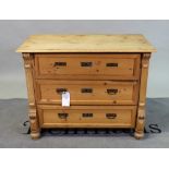 An early 20th century pine chest